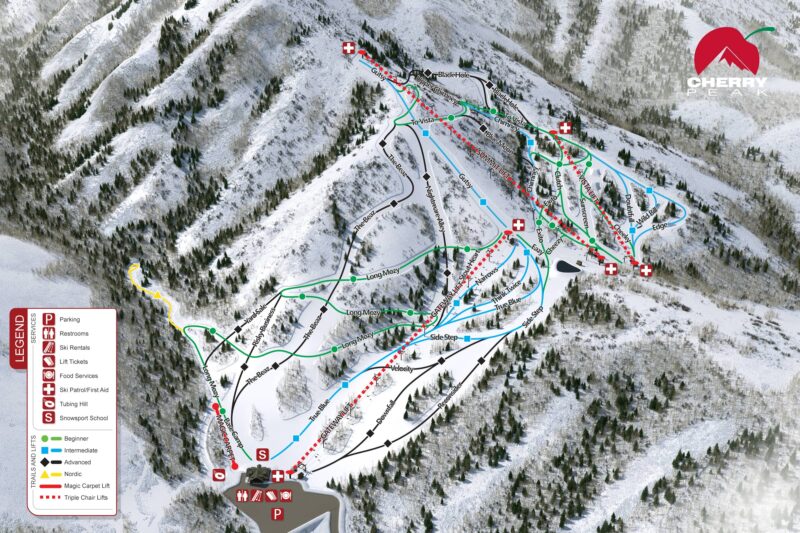 Cherry Peak piste map. Image c/o Cherry Peak ski resort.
